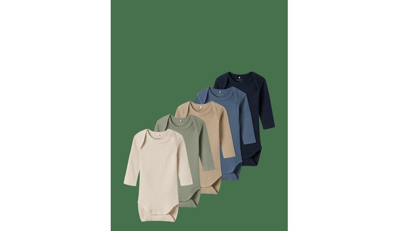 NAME IT Nbnbody 5P Ls Solid Rib Noos - CHINA BLUE - 50 – kuva 1/2