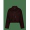 MANGO Cropped Jacket With Pockets - DARK BROWN - S – kuva 1