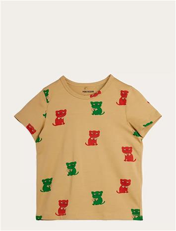 MINI RODINI Kittens Aop Ss Tee - BEIGE - 80/86 – kuva 1/2