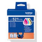Brother LC521VAL mustekasetti 4 kpl Alkuperäinen Musta, Syaani, Magenta, Keltainen