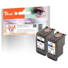 Peach 321029 mustekasetti 2 kpl Yhteensopiva Perusvärintuotto Musta, Syaani, Magenta, Keltainen