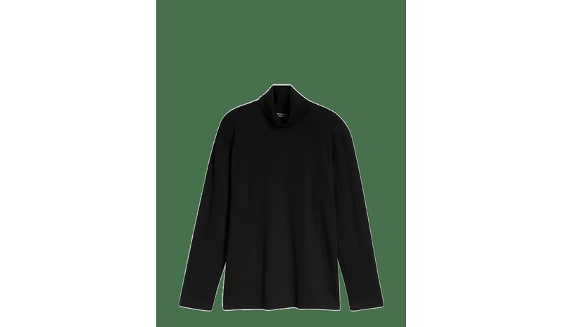 TOM TAILOR Printed Turtleneck - BLACK - L – kuva 1/2