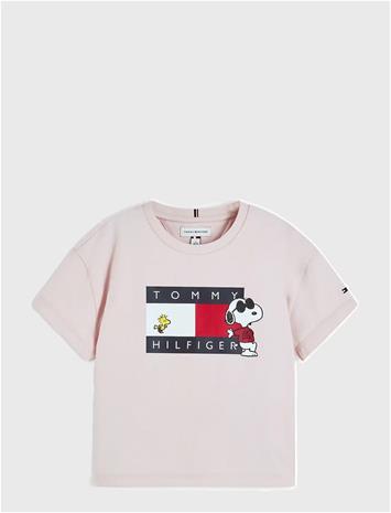 TOMMY HILFIGER Peanuts Flag Tee Ss - WHIMSY PINK - 116 – kuva 1/2