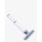 PARKER 70C - Unisex White & Chrome Handle Open Comb Head 3 Piece Safety Razor - WHITE - One Size