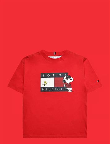 TOMMY HILFIGER Peanuts Graphic Tee Ss - RED GLARE - 116 – kuva 1/2