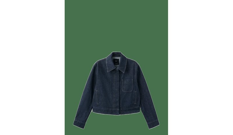 MANGO Fitted Denim Jacket With Pockets - OPEN BLUE - S – kuva 1/2