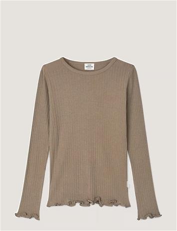 MADS NØRGAARD Pointella Trudy Tee Ls - WALNUT - 176 – kuva 1/2