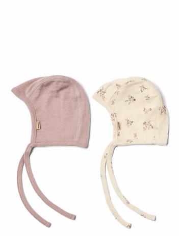WHEAT 2 Wool Bonnet Billie - EGGSHELL FLOWERS - 3-9M – kuva 1/2