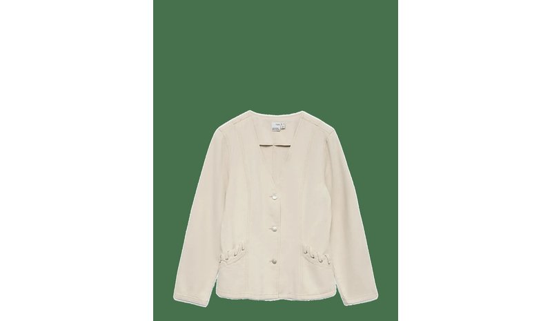 VERO MODA Vmleva Ls String Ecru Dnm Jacket - ECRU - M – kuva 1/2