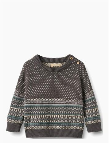WHEAT Jacquard Pullover Julius - DARK CHARCOAL - 68 – kuva 1/2