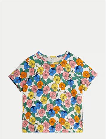 MINI RODINI Violas Aop Ss Tee - MULTI - 128/134 – kuva 1/2