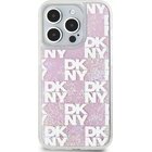 Älypuhelimen kuori - DKNY - iPhone 15 Pro - Vaaleanpunainen - Monilogot - Kimallus