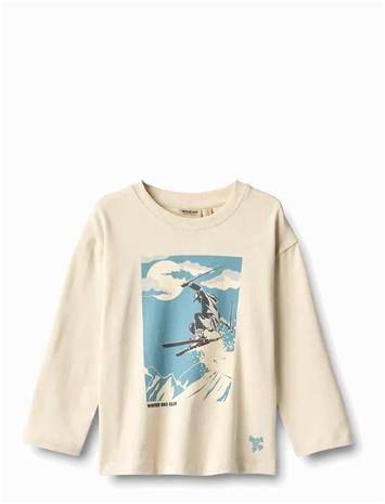 WHEAT T-Shirt L/S Dixie Print - OFFWHITE - 152 – kuva 1/2
