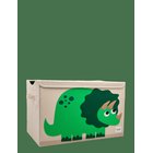 3 SPROUTS Storage Basket With Lid - GREEN - DINOSAUR - One Size