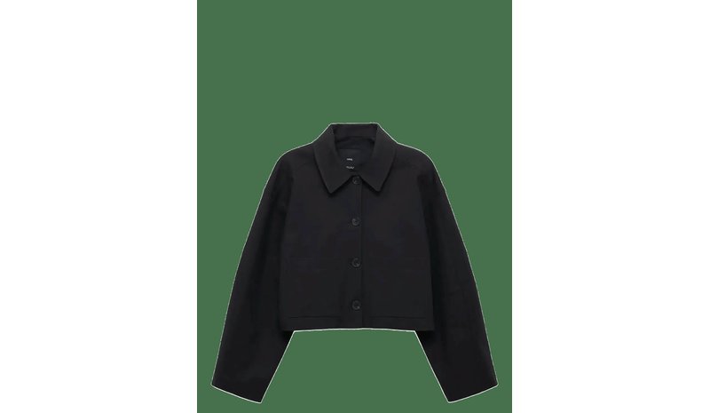 MANGO Cropped Jacket With Pockets - BLACK - XS – kuva 1/2