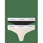 CALVIN KLEIN Thong 2Pk - BLACK OATMEAL HEATHER - L