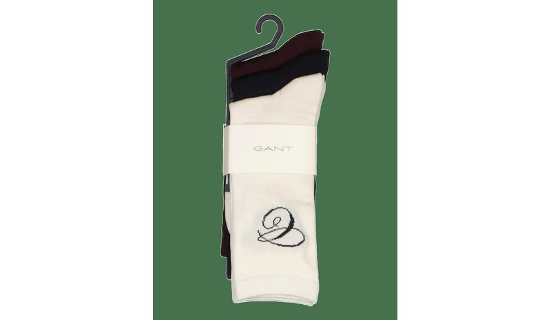 GANT Script G Sock 3-Pack - EGGSHELL - 37-39 – kuva 1/2