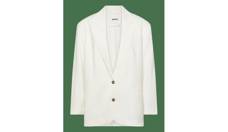 MONKI Single-Breasted Oversized Checked Blazer - WHITE DUSTY LIGHT - XXS – kuva 1/2