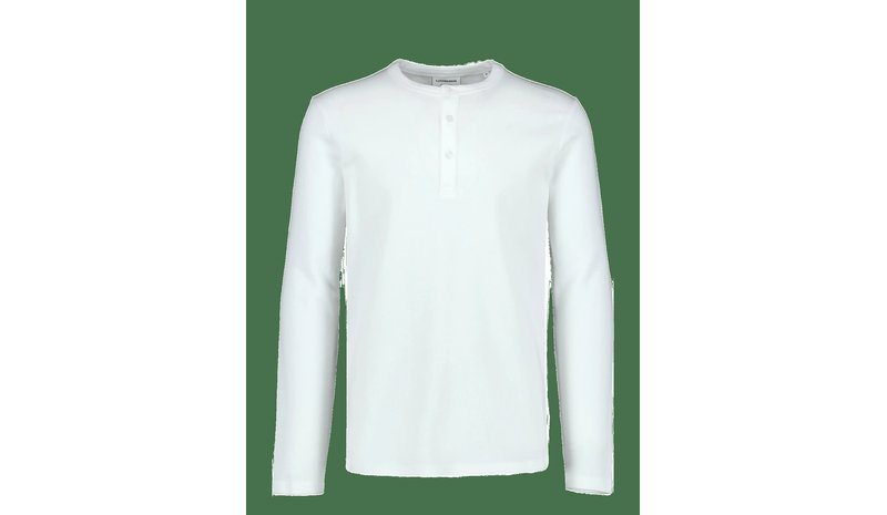 LINDBERGH Basic Granddad Tee L/S - WHITE - S – kuva 1/2