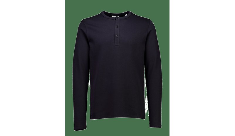 LINDBERGH Basic Granddad Tee L/S - BLACK - L – kuva 1/2