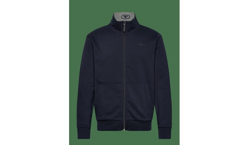 TOM TAILOR Printed Stand-Up Sweat Jacket - SKY CAPTAIN BLUE - S – kuva 1/2
