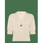 MANGO Knitted Cardigan With Jewel Button - LIGHT BEIGE - XL