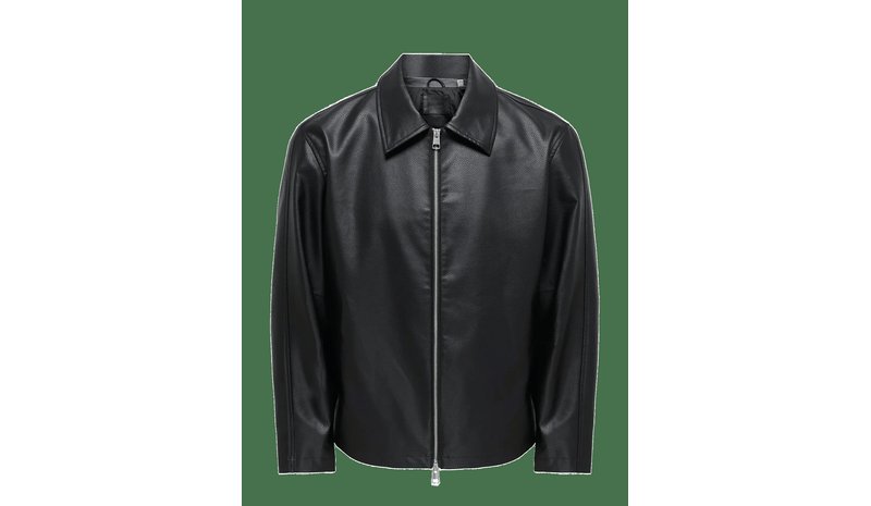 ONLY & SONS Onsrem Pu Jacket Otw Vd - BLACK - M – kuva 1/2