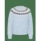 KAFFE Kaberta Pullover - BLUE MEL. -GREY/CHALK PATTERN - L – kuva 1