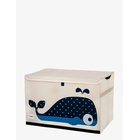 3 SPROUTS Storage Basket With Lid - BLUE - WHALE - One Size