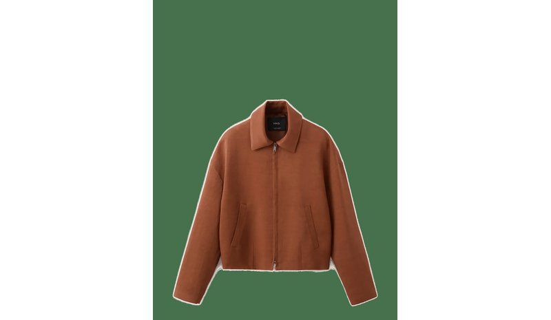 MANGO Linen-Blend Jacket With Pockets - RUST - COPPER - XS – kuva 1/2