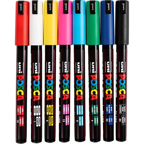 POSCA marker sæt PC-1MR 8 ass. std. farver