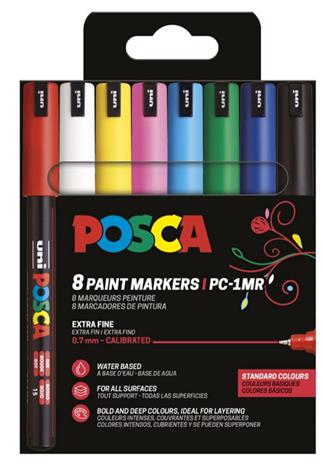 POSCA marker sæt PC-1MR 8 ass. std. farver