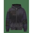 WEEKDAY Washed Patchwork Zip Hoodie - NAVY - L