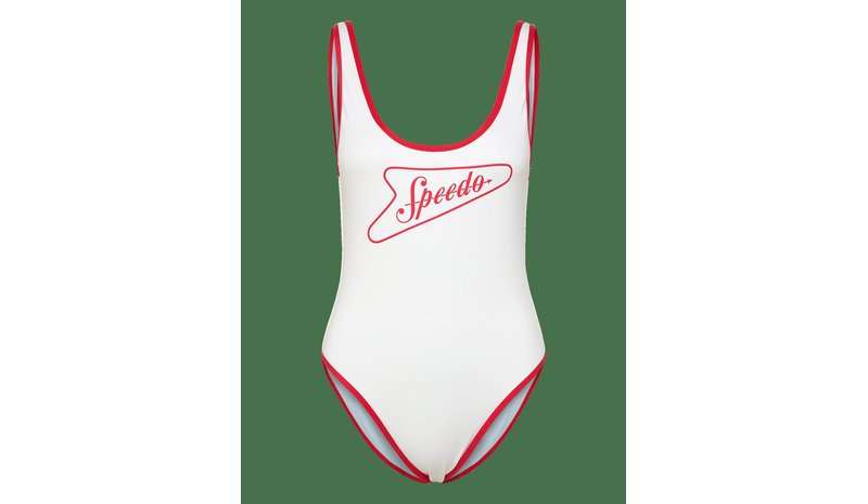 SPEEDO Solid Bound Scoop One Piece - HIGH RISK RED/BRIGHT WHITE - XL – kuva 1/2