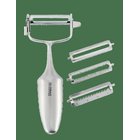 GLOBAL Universalskræller T-Mod. 3 Udskiftelige Blad - STAINELESS STEEL - 19 cm