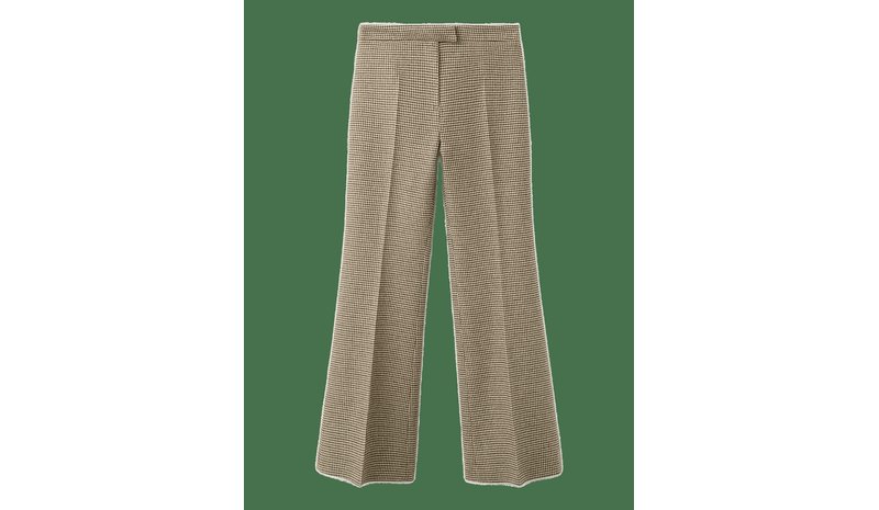 MANGO Houndstooth Wool-Blend Trousers - MEDIUM BROWN - 40 – kuva 1/2