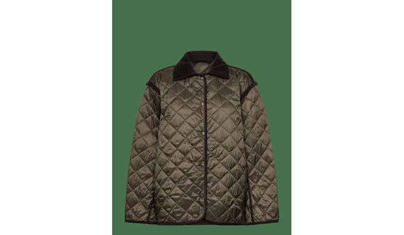 WEEKDAY Oversized Quilted Liner Jacket - DARK BROWN - S – kuva 1/2
