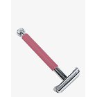 PARKER 29L - Pink - Ladies Textured Long Handle Butterfly Open Safety Razor - PINK - One Size