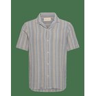 REVOLUTION Short-Sleeved Cuban Shirt - BLUE - L