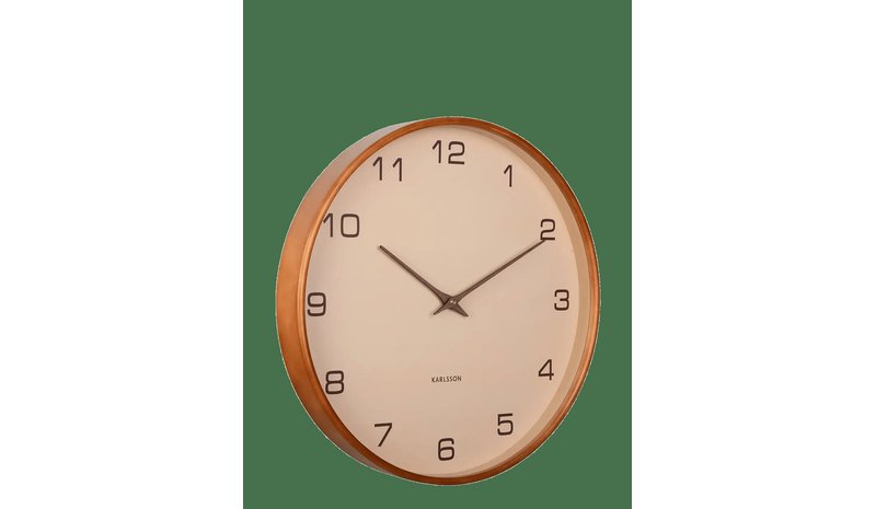 KARLSSON Wall Clock Acento Wood Light Grey - SAND BROWN - Ø 40 cm – kuva 1/2