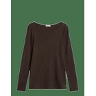 MARC O'POLO T-Shirt, Longsleeve, Boat Neck - BURNT COFFEE - M