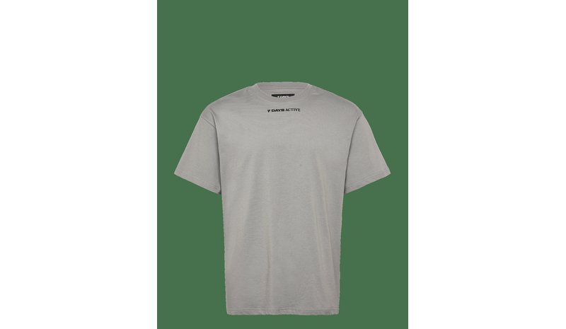 7 DAYS ACTIVE Regular Race Line Tee - 080 LIGHT GREY - S – kuva 1/2