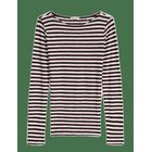 MARC O'POLO T-Shirt, Longsleeve, Stripe - DARK RED_MULTI_05 - XS