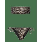 SOFIE SCHNOOR Leonsw Bandeau Bikini - LIGHT BROWN LEOPARD - M