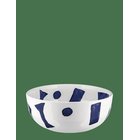 ALESSI Salad Bowl In White Porcelain Pattern Design By Samiro Yunoki - WHITE/BLUE - D25 cm