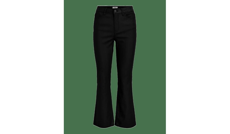 OBJECT Objbelle Mw 7/8 Coated Flared Pants Div - BLACK - L – kuva 1/2
