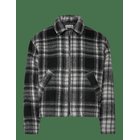 WEEKDAY Relaxed Wool-Blend Zip Jacket - BLACK CHECK - L