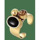 BUD TO ROSE Retro Ring Black/Brown/Gold - GOLD - One Size