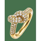 BUD TO ROSE Knot Crystal Ring Clear/Gold - GOLD - S