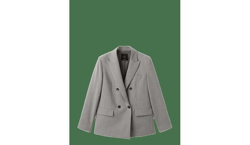 MANGO Double-Breasted Wool Blend Blazer - GREY - XL – kuva 1/2